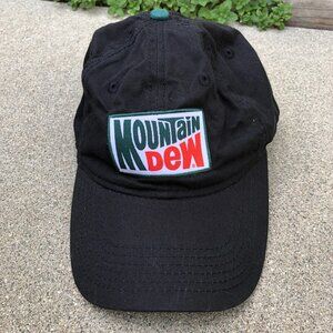 MOUNTAIN DEW Baseball Dad Hat Men's One Size Black Adjustable Soda Cap